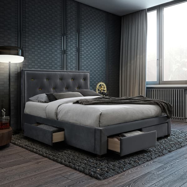 Seng Glossy 165x216,5x116 cm Grå