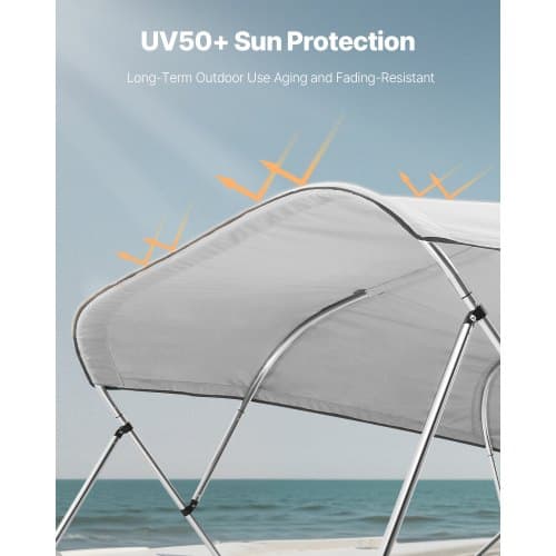 Båtbimini reservdelskale, 244x246-262 cm, Ljusgrå, Polyester