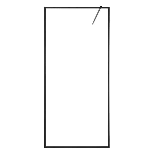 Duschpanel, 86,4x187 cm, Svart, Härdat glas