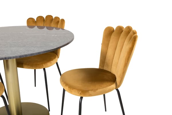 Spisebord Estelle 106x75 cm Sort Marmor