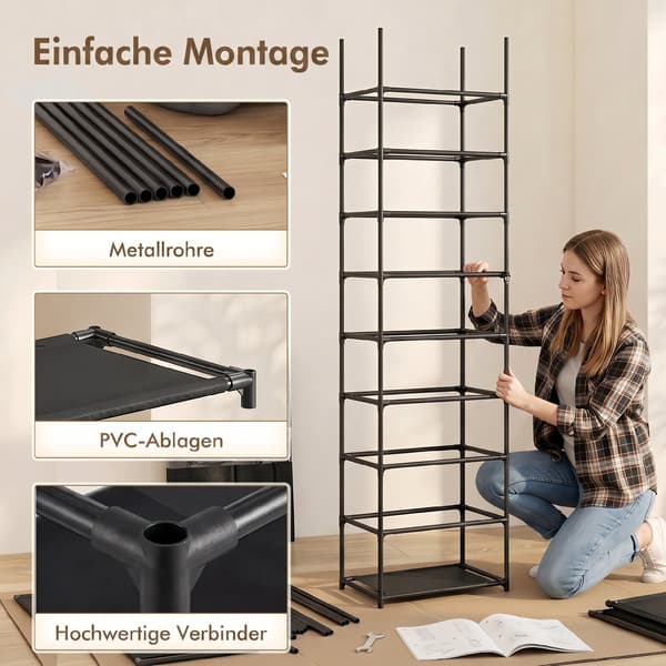 Skohylde til op til 20 par 45x30x175 cm Sort