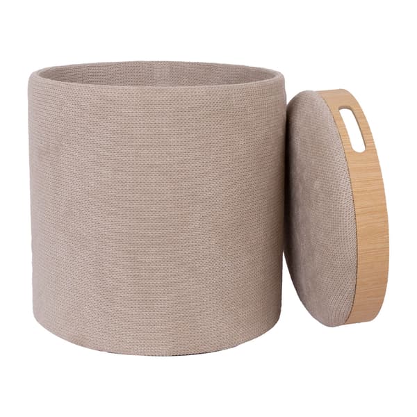 Ottoman 34,5x37 cm beige förvaringsbricka