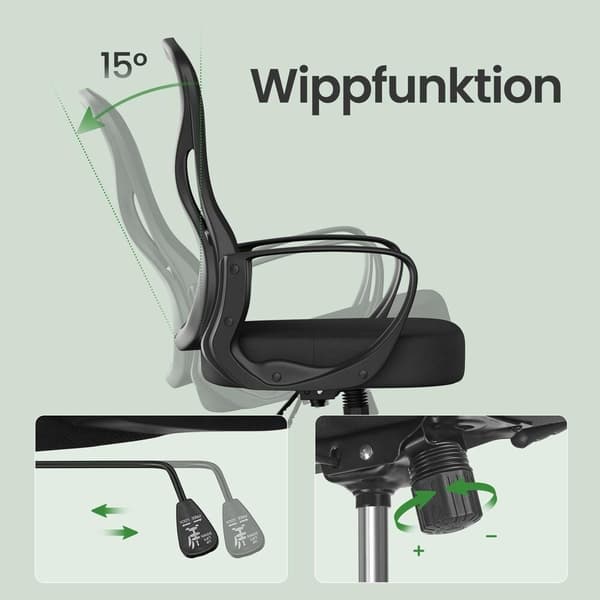 Netstol, ergonomisk Kontorstol, Skrivebordsstol med Vippefunktion