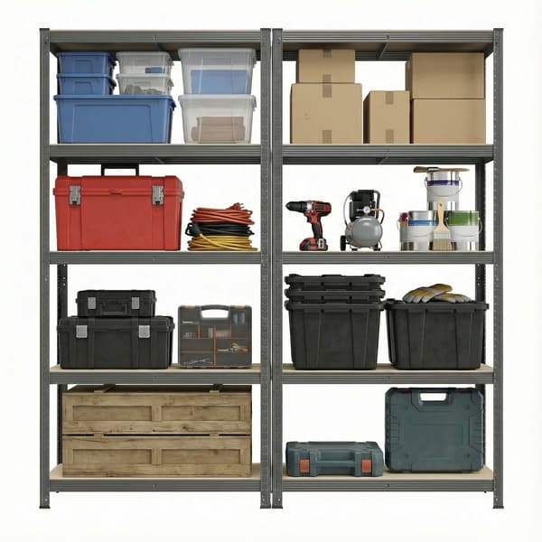 Stabilt hyllset 2-pack, 40x90x180 cm, Silver, Stål