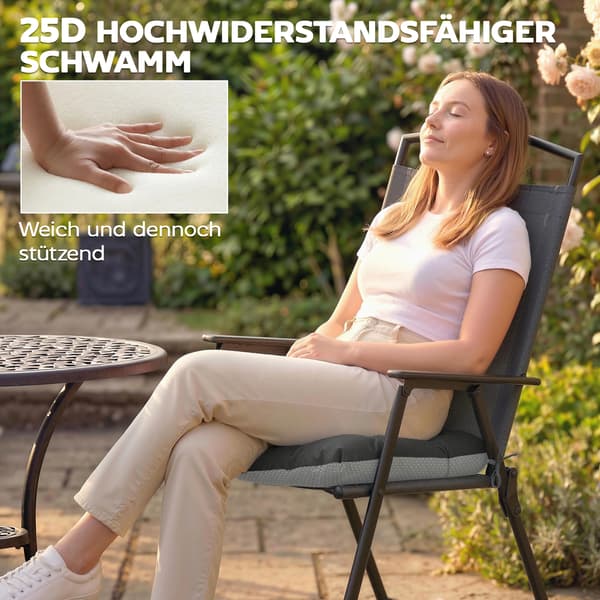 Sædehyndesæt 39,5x39,5x10 cm Mørkegrå Polyester
