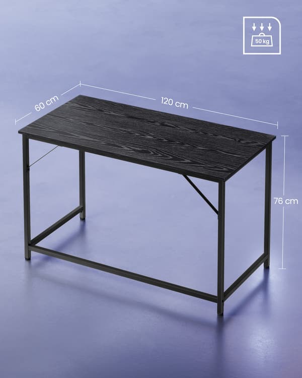 Työpöytä, 120x60x75 cm, Musta