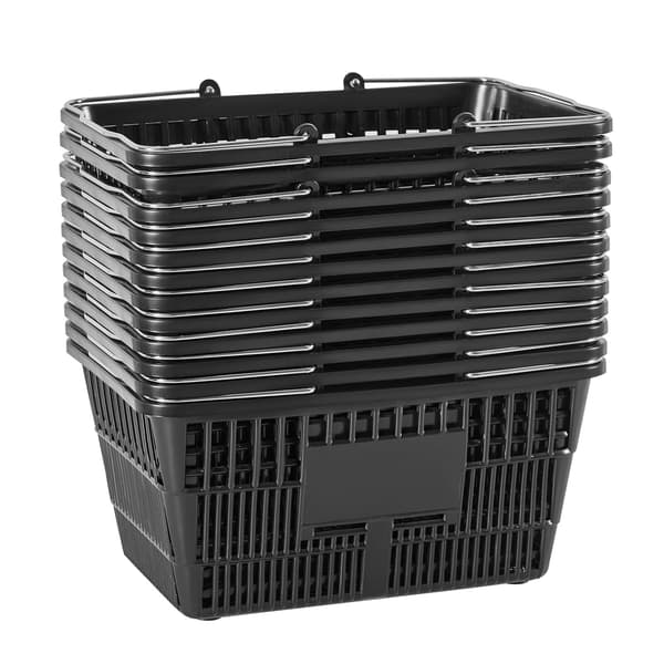 Indkøbskurv, 42.5x30.5x21.5 cm, Sort, Plast