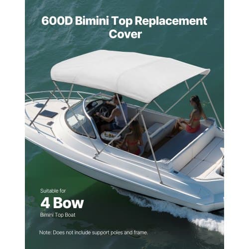 Båtbimini reservdelskale, 244x246-262 cm, Ljusgrå, Polyester