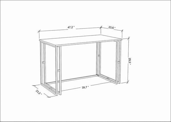 Skrivebord Kane, 120x60 cm, sort og eg