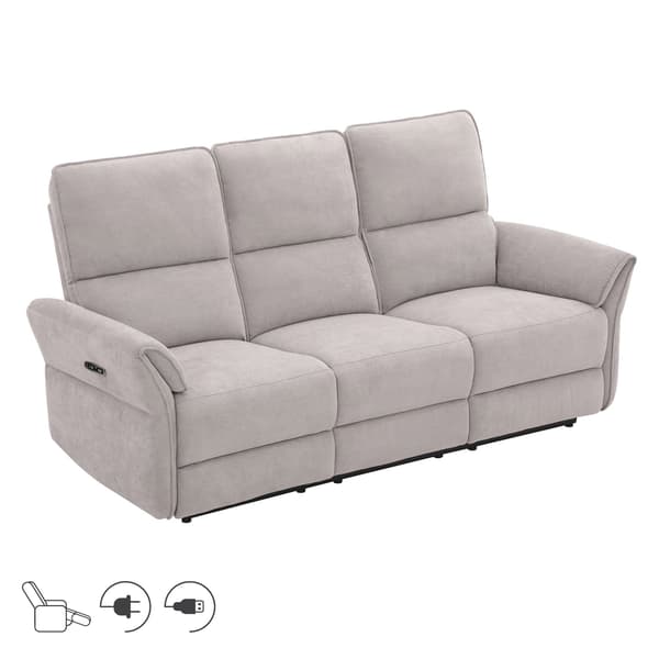 Fåtöljsoffa DAMIKA 200x92x103 cm Grå Chenille Tyg