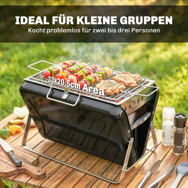 Kulgrill 40x28x25,5 cm Sort Rustfrit Stål