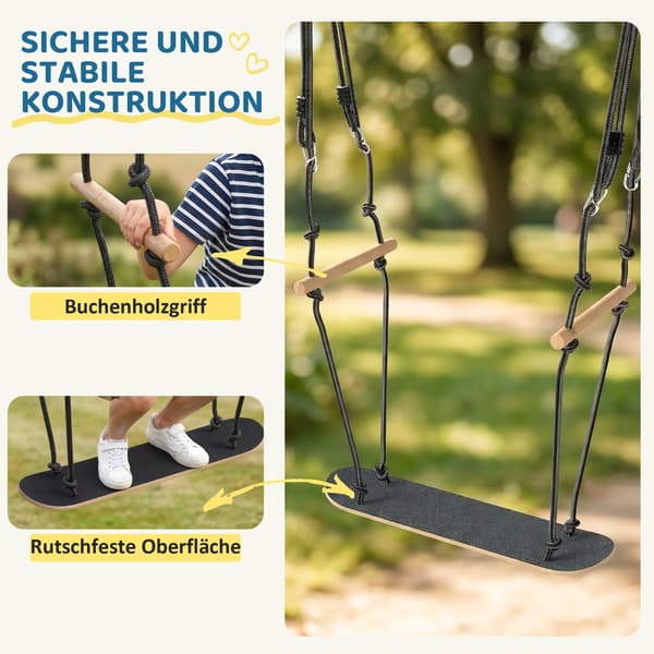 Skateboard Swing 79x40x180 cm Sort Træ