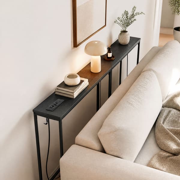 Konsolbord, 200 x 15 x 80 cm, Antracitgrå