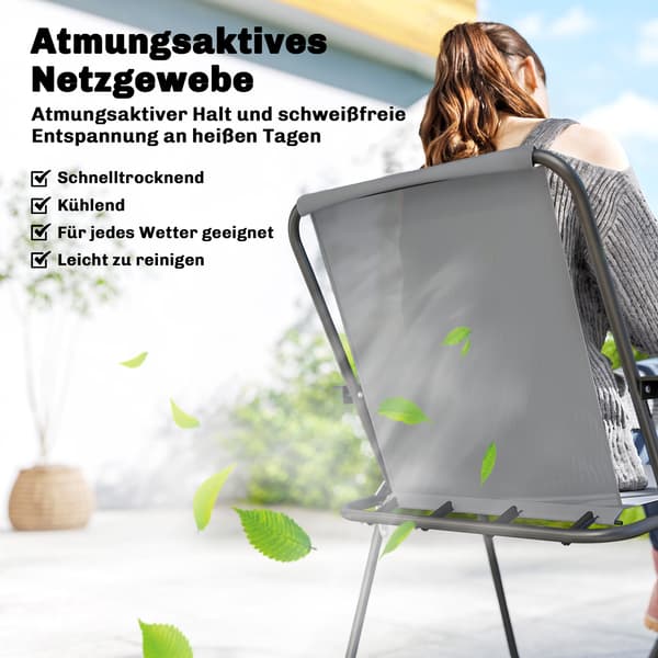Trädgårdsmöbelset 119x68x70 cm Grå Stål