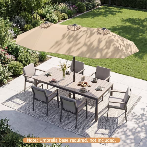 Terrasseparasol 305x161x219 cm Beige polyesterstof