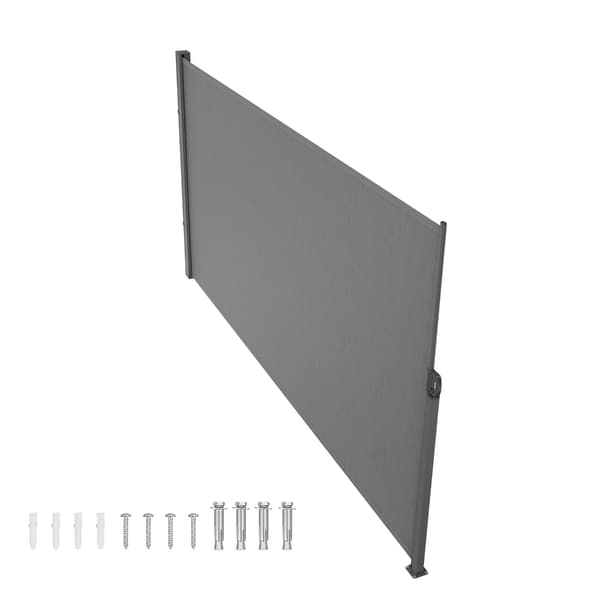 Utdragbar sidomarkis, 160x300 cm, grå, polyester vattentät