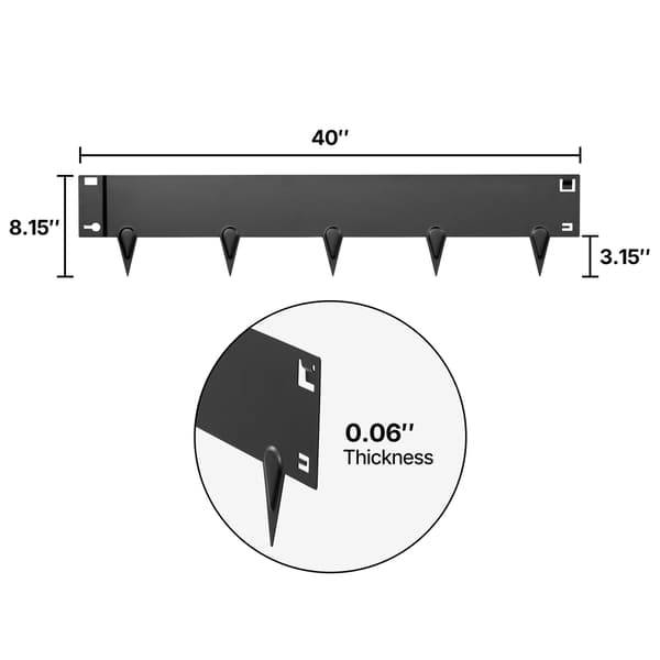 Landskabsafgrænsning 101,6x20,7x0,15 cm Sort Galvaniseret Stål