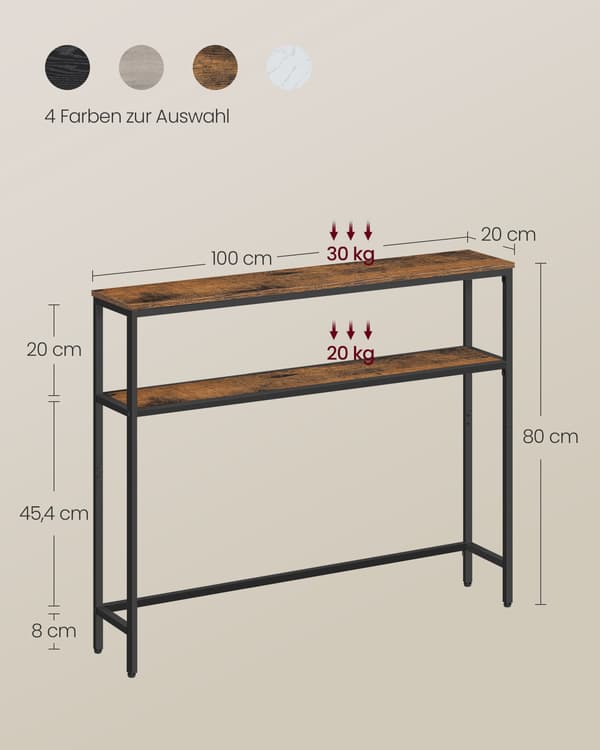 Konsollbord, 20x80x80 cm, Antrasittgrå
