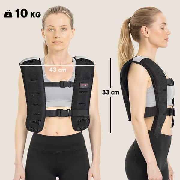 Vægtvest 10 kg 43x33 cm sort