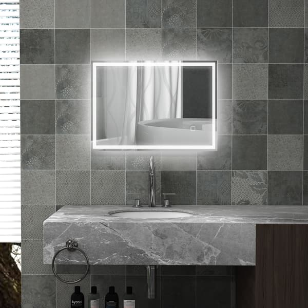Badrumsspegel, 80x60 cm, Vit
