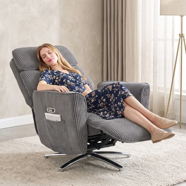 Elektrisk reclinerstol 76x87x114 cm mörkgrå/silver