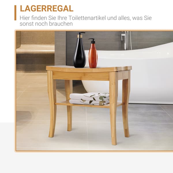 Duschpall 47,5x26x44,5 cm Naturlig bambu