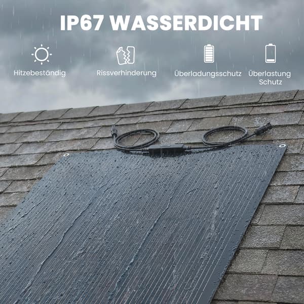 Solpanel 98,5x58x2,2 cm Sort, bærbar, vandtæt