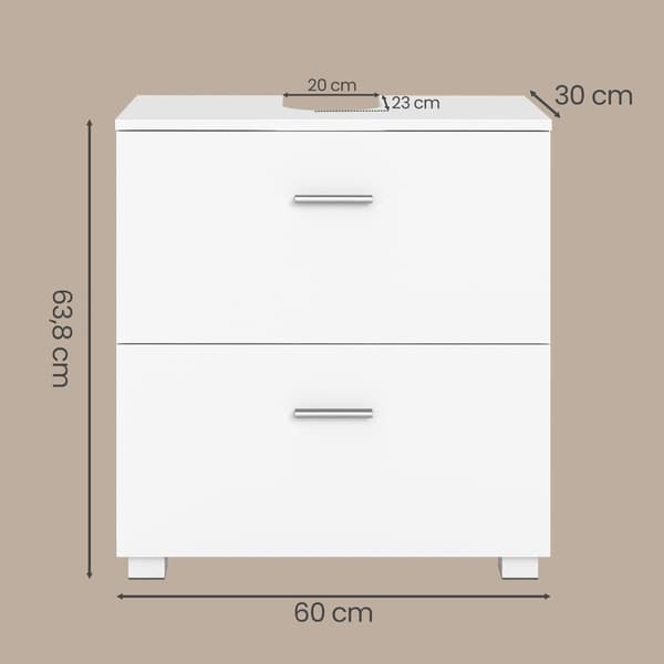 Baderomsskap 30x60x63,8 cm Hvit Tre