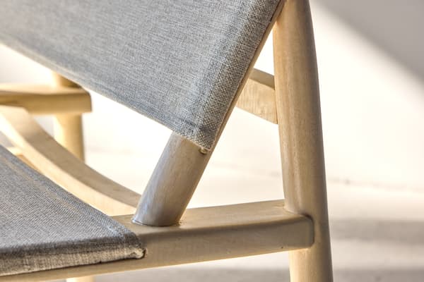 Lounge-tuoli Millo 43x40x65 cm Harmaa Nature polyesteri mango-puu