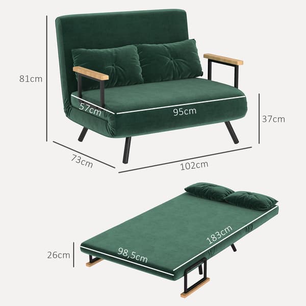 Vuodesohva 102x73x81 cm vihreä samettiverhoilu