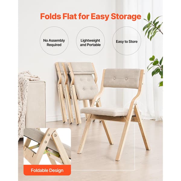 Fällstolsset, 2 delar, 57,5x48x80 cm, Beige, Trä, Stoppad