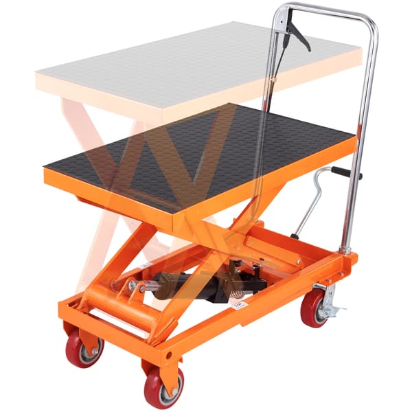 Hydrauliskt lyftbord, 81,5x50,5 cm, orange, stål