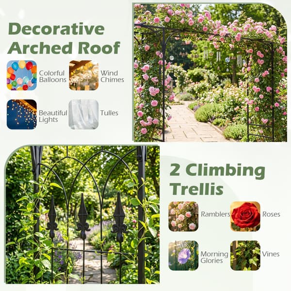 Havebue Pergola 150x40x216 cm sort
