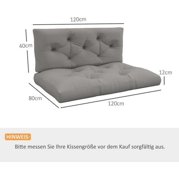 Sittdyna 120x80x12 cm Grå Polyester