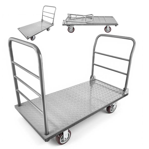 Platformvogn 1220x610x920 mm, robust fladvogn, stål