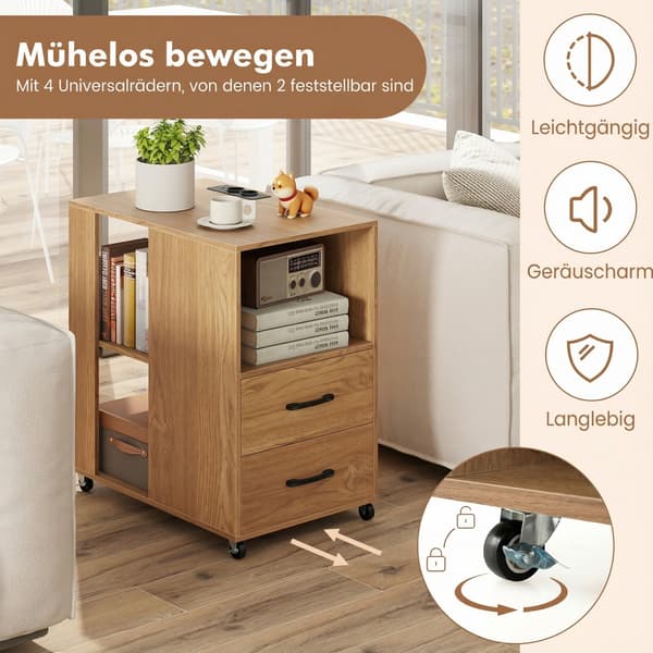 Sidobord Set, 60x40x65,5 cm, Natur, Förvaring , Star