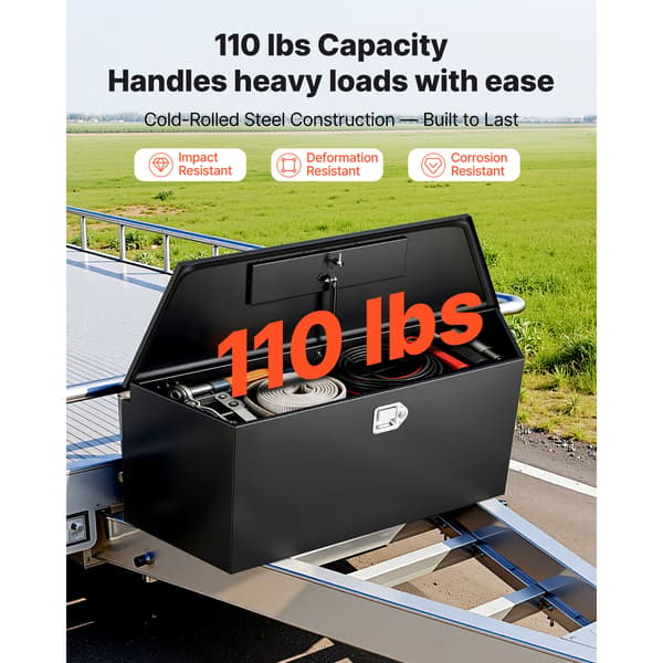 Trailer-tungeboks, 124.5x35.3x47 cm, sort, stål, opbevaring
