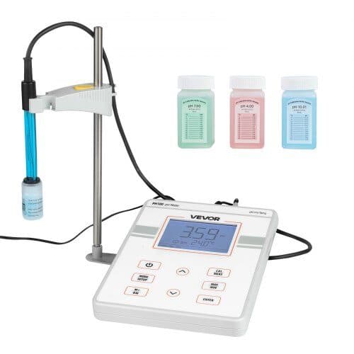 Bordmodel pH-meter PH100 0–14 pH område 159x60x208 mm hvid/orange/grå