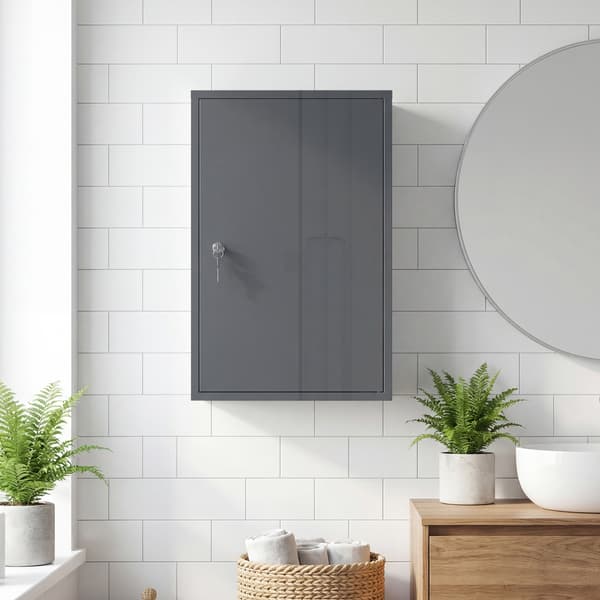 Lääkekaappi 40x18x60 cm Harmaa Metalli