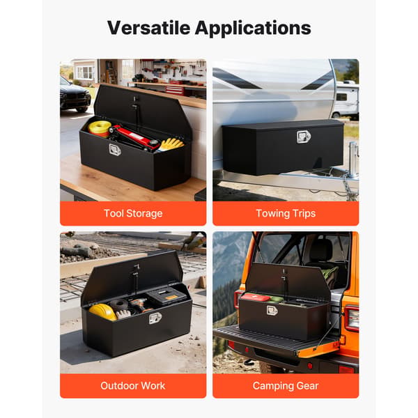 Trailer-tungeboks, 91,4x31,4x30,5 cm, sort, stål opbevaring