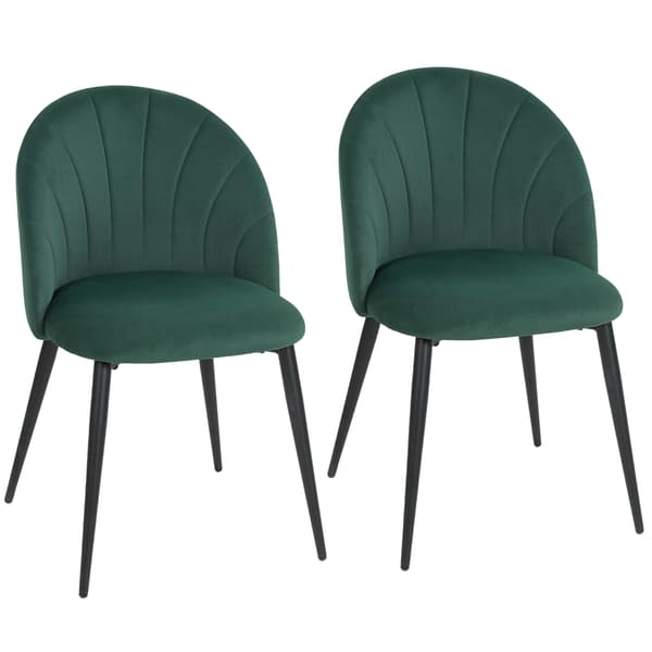 Spisestuestole Sæt med 2 52x55x79 cm Mørkegrøn