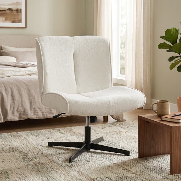 Accentstol 63x75x82-90 cm Krämvit Sammet Klädd