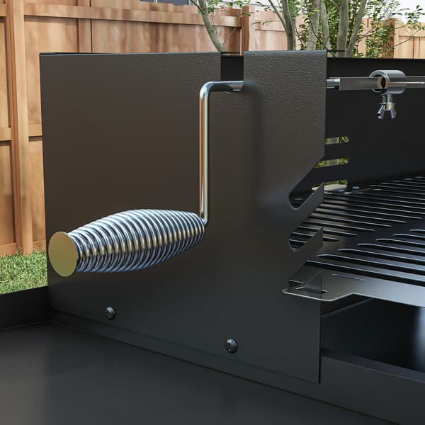 Kulgrill, 118x32x90 cm, Sort, Rustfrit Stål
