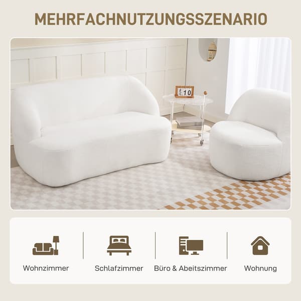 Sofa, 142x85x73,5 cm, Hvid
