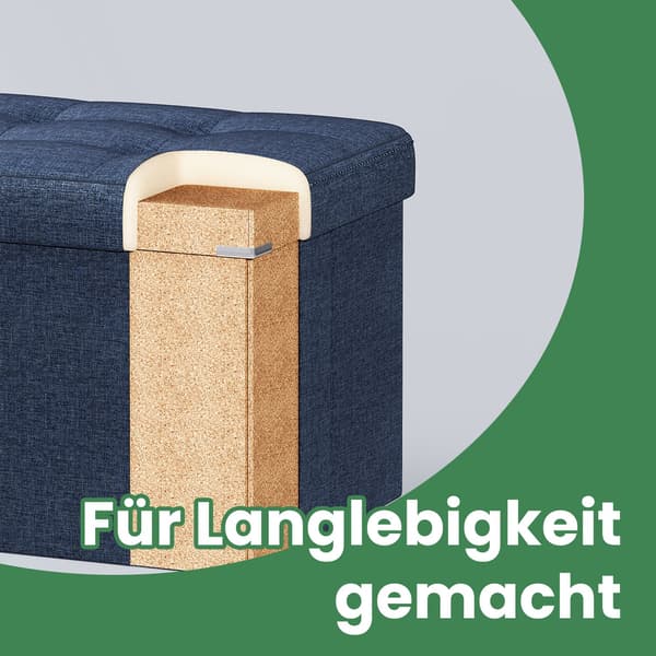 Oppbevaringsbenk, 76x38x38 cm, Blå