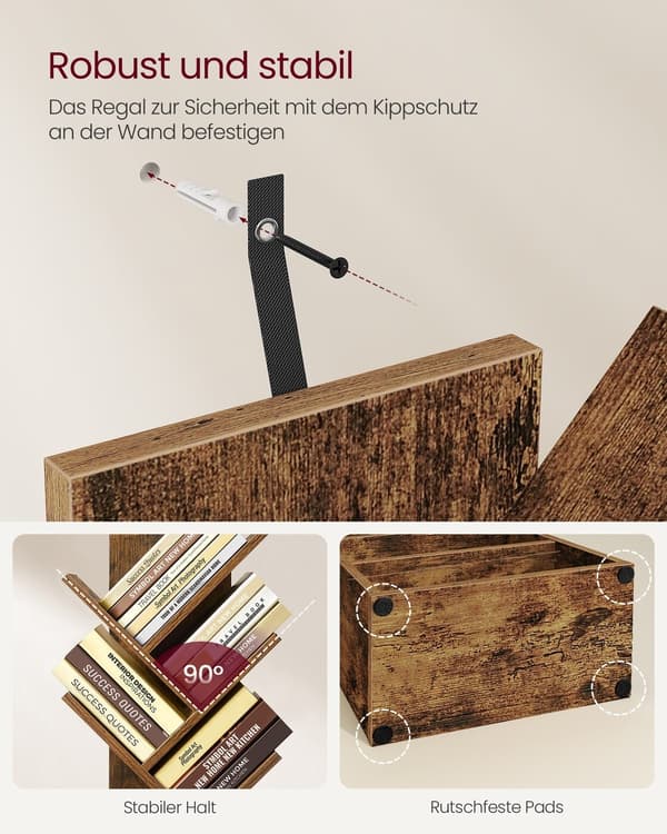 Bokhylle Treform 20,3x38x123,2 cm Brun Tre