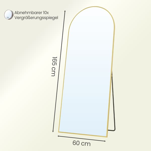 Helkroppsspegel 165x60 cm Guld Glas