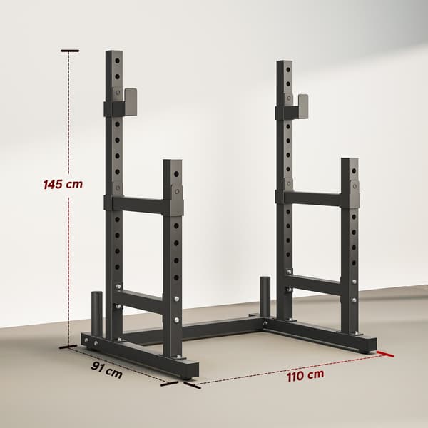 Håndvægtsstativ, 110x91x145 cm, Sort, Stål