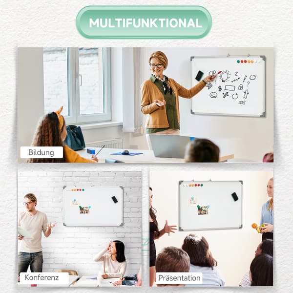 Whiteboard 90x1,8x60 cm Vit, aluminiumram