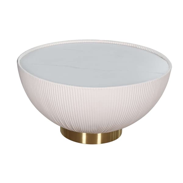 Rundt sofabord, 70 cm, Modig, hvid